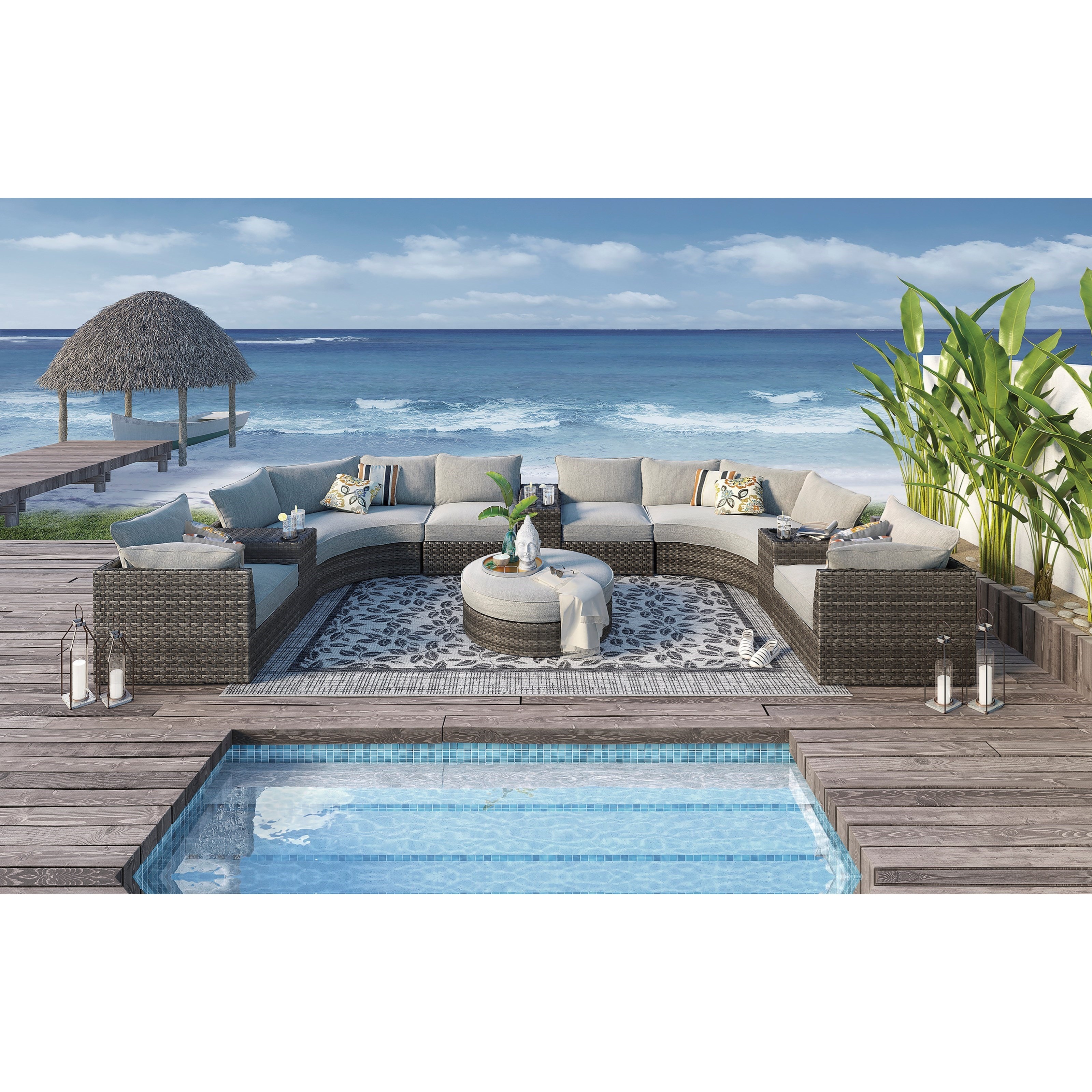 outdoor sectional grey spring dew large outdoor sectional sofa group with cocktail ottoman by signature design ashley outdoor sectional grey spring dew large outdoor sectional sofa group with cocktail ottoman by signature design ashley
